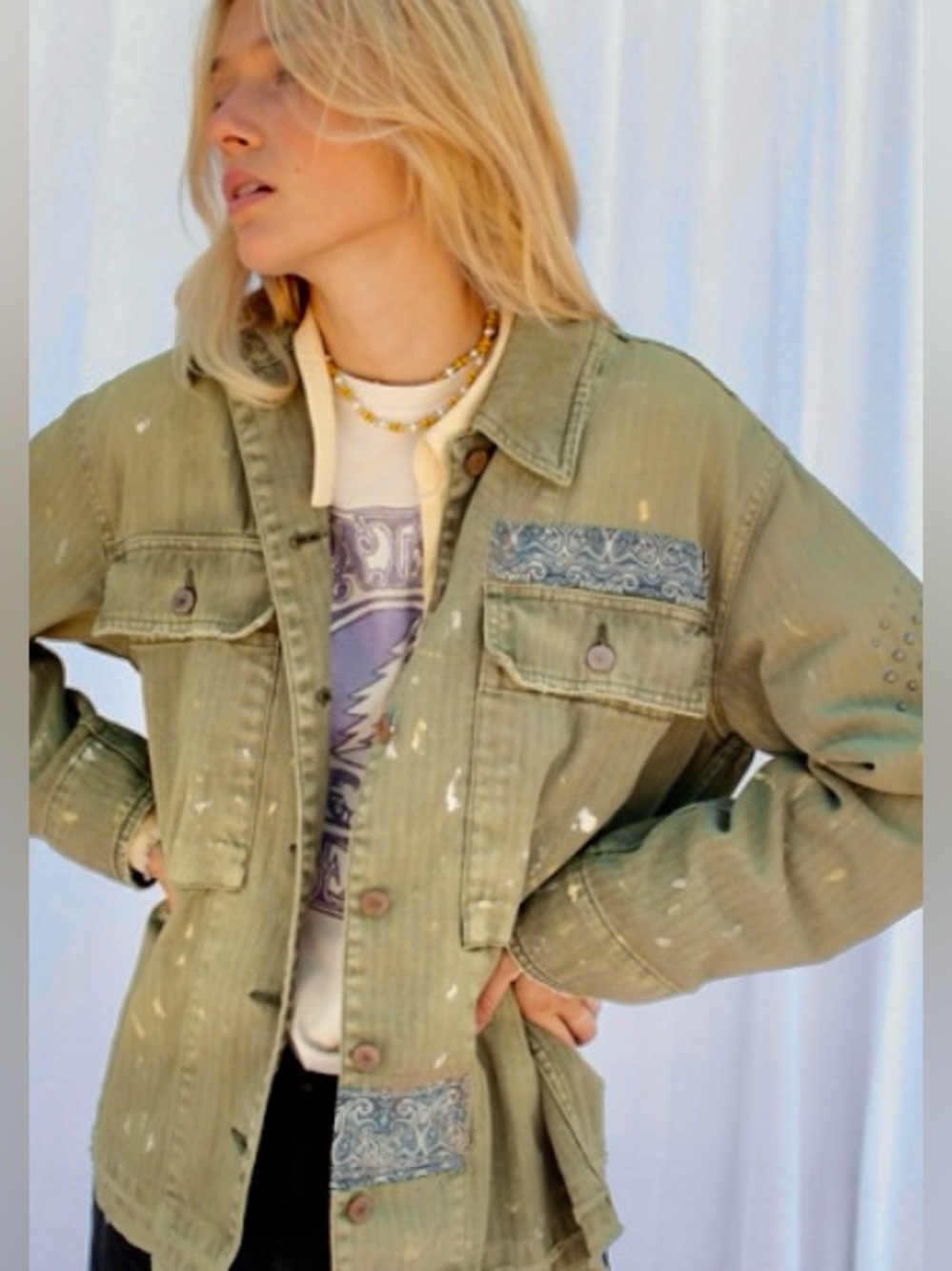 Free People Destructed Shacket